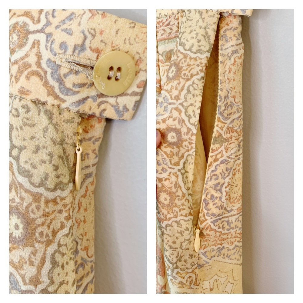90’s Louis Feraud silk vintage set beaded cuff - Picture 6 of 12